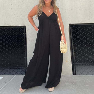 Jeca | V-Neck Effortless Wide Leg Jumpsuit