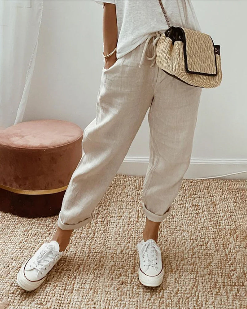 Hazel | Casual Linen Trousers