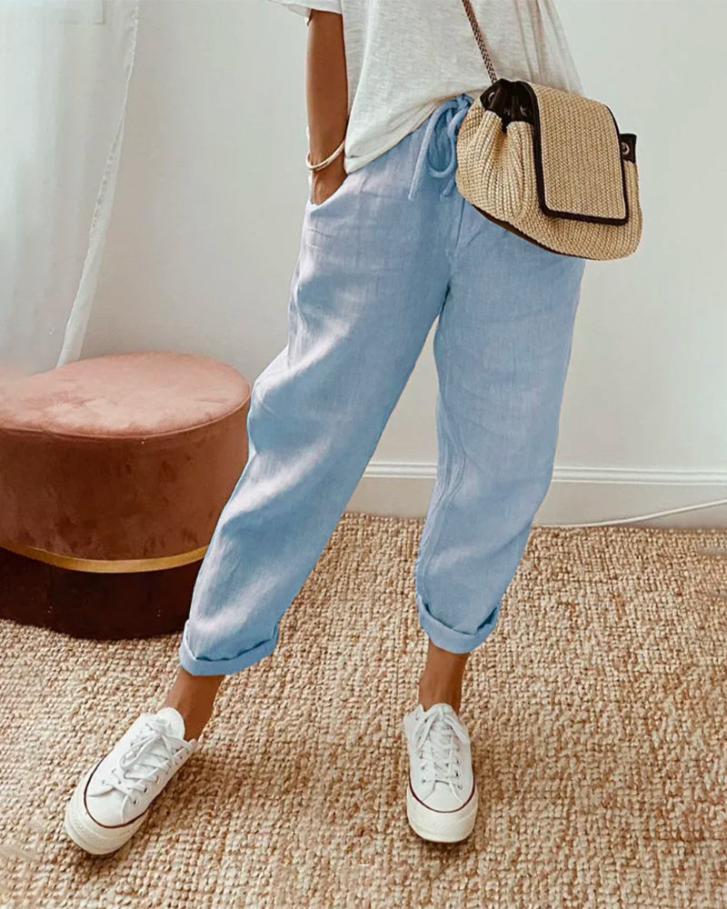 Hazel | Casual Linen Trousers