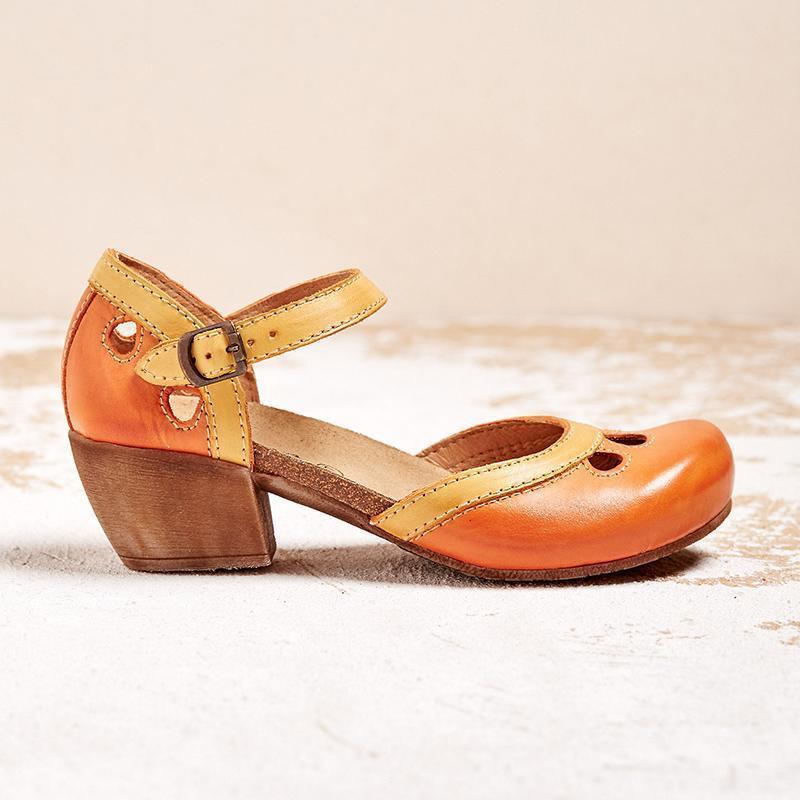 Amanda | Comfortable Low-Heeled Sandals