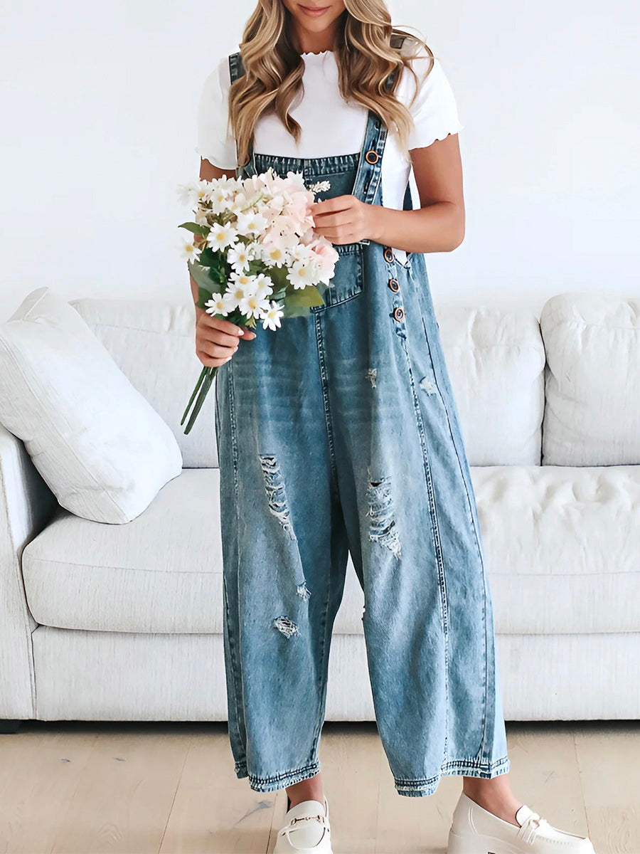 Rosemary | Loose Jeans Overalls