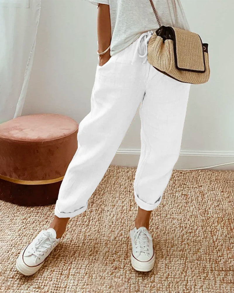 Hazel | Casual Linen Trousers