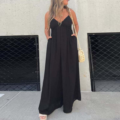 Jeca | V-Neck Effortless Wide Leg Jumpsuit