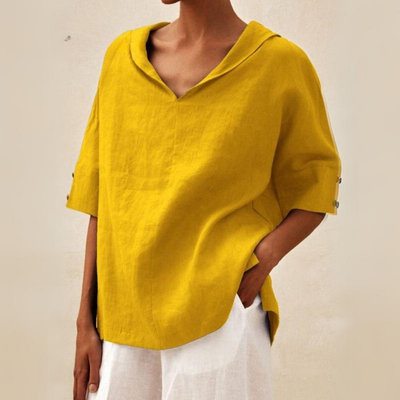 Jasmine | Women's V-Neck Casual Linen Shirt