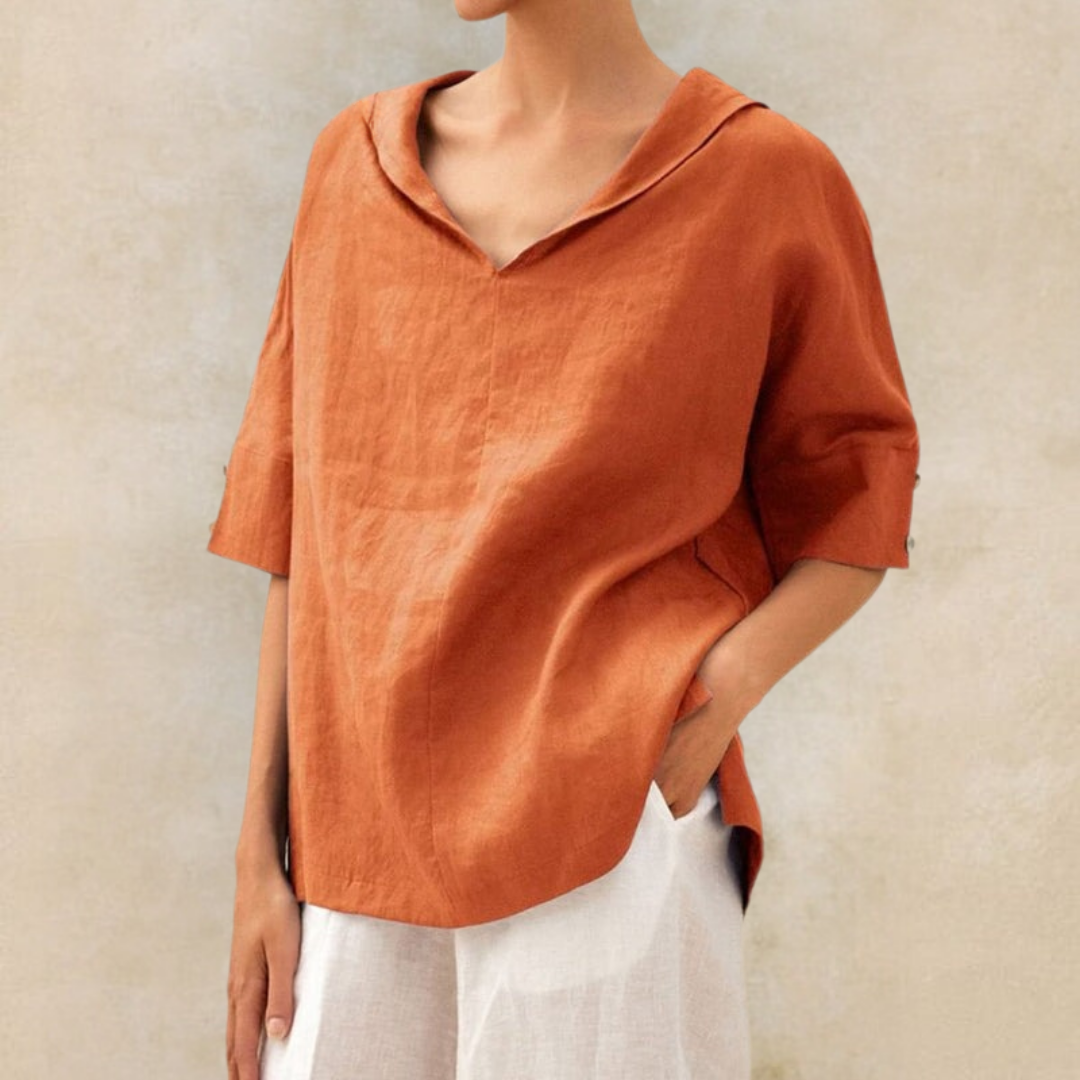 Jasmine | Women's V-Neck Casual Linen Shirt