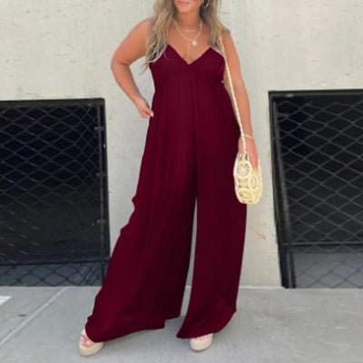 Jeca | V-Neck Effortless Wide Leg Jumpsuit