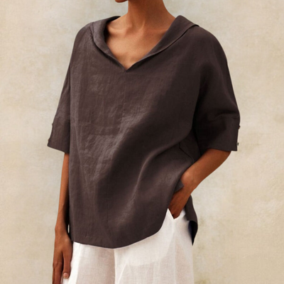 Jasmine | Women's V-Neck Casual Linen Shirt