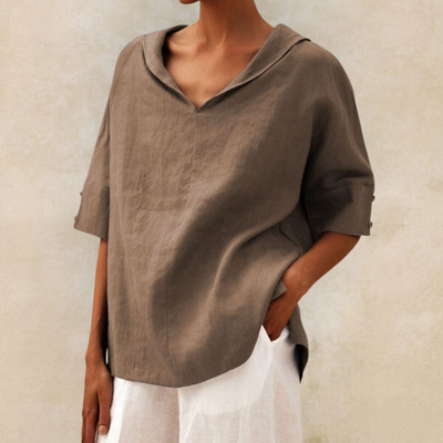 Jasmine | Women's V-Neck Casual Linen Shirt