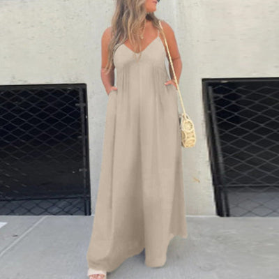 Jeca | V-Neck Effortless Wide Leg Jumpsuit