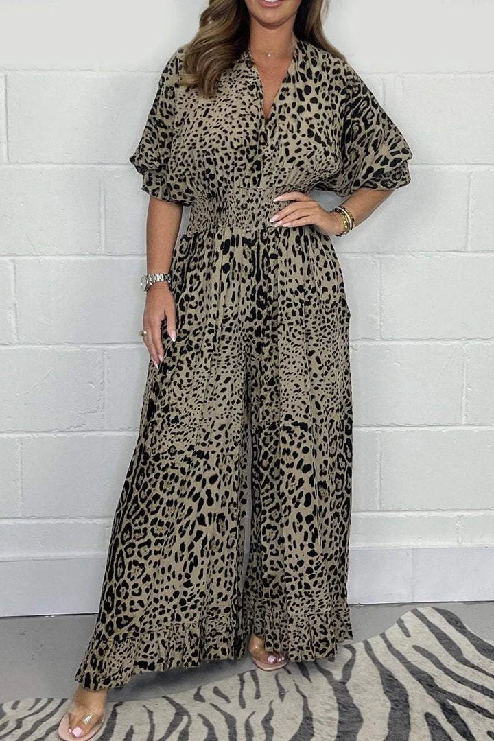 Dilara | Casual Leopard Print Loose Jumpsuit