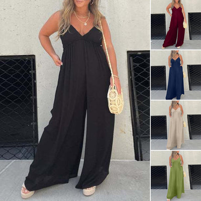 Jeca | V-Neck Effortless Wide Leg Jumpsuit