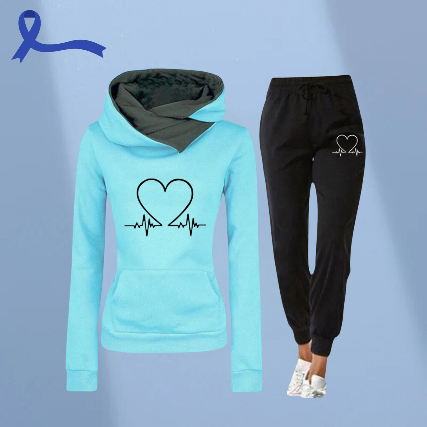 Blue Heartbeat Set - Together Against Prostate Cancer