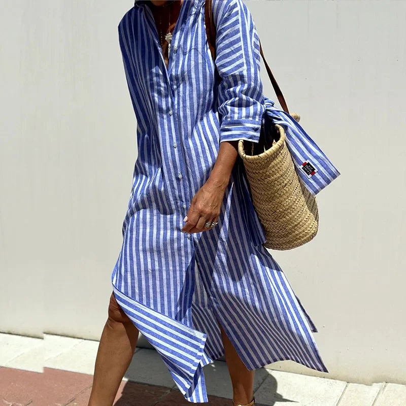 Sophie | classy striped shirt dress