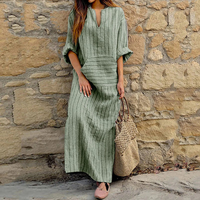 Selene | Vintage Stripe Maxi Dress