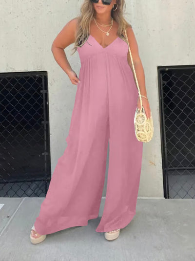 Jeca | V-Neck Effortless Wide Leg Jumpsuit