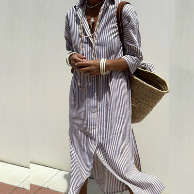 Sophie | classy striped shirt dress