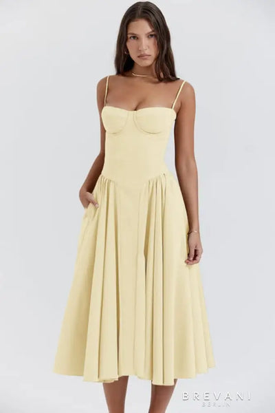 Ellie | Sleeveless Corset Midi Dress