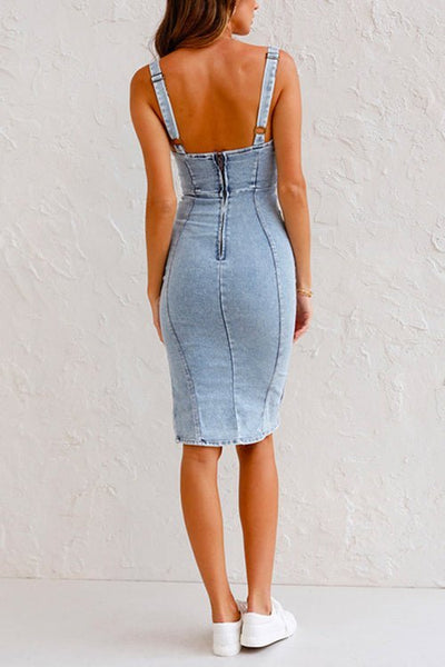 Tess | denim dress with adjustable straps