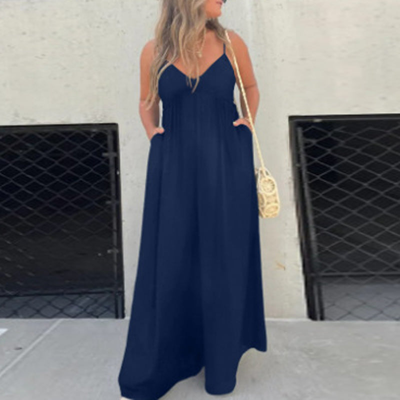 Jeca | V-Neck Effortless Wide Leg Jumpsuit